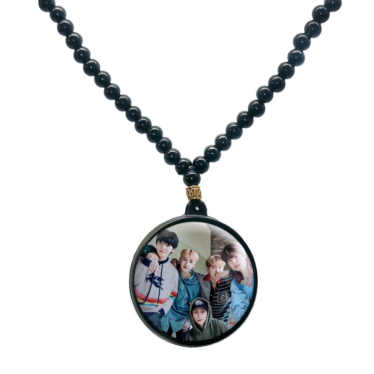 گردنبند پرمانه طرح straykids کد pmd.12188 مدل دو طرفه