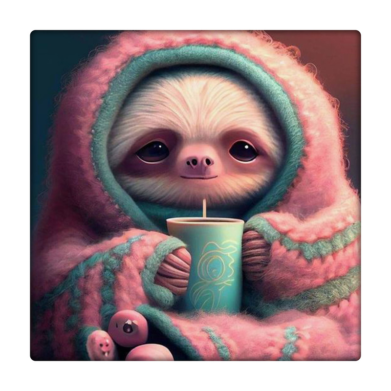 کاشی طرح تنبل فانتزی و قهوه کد 3537834