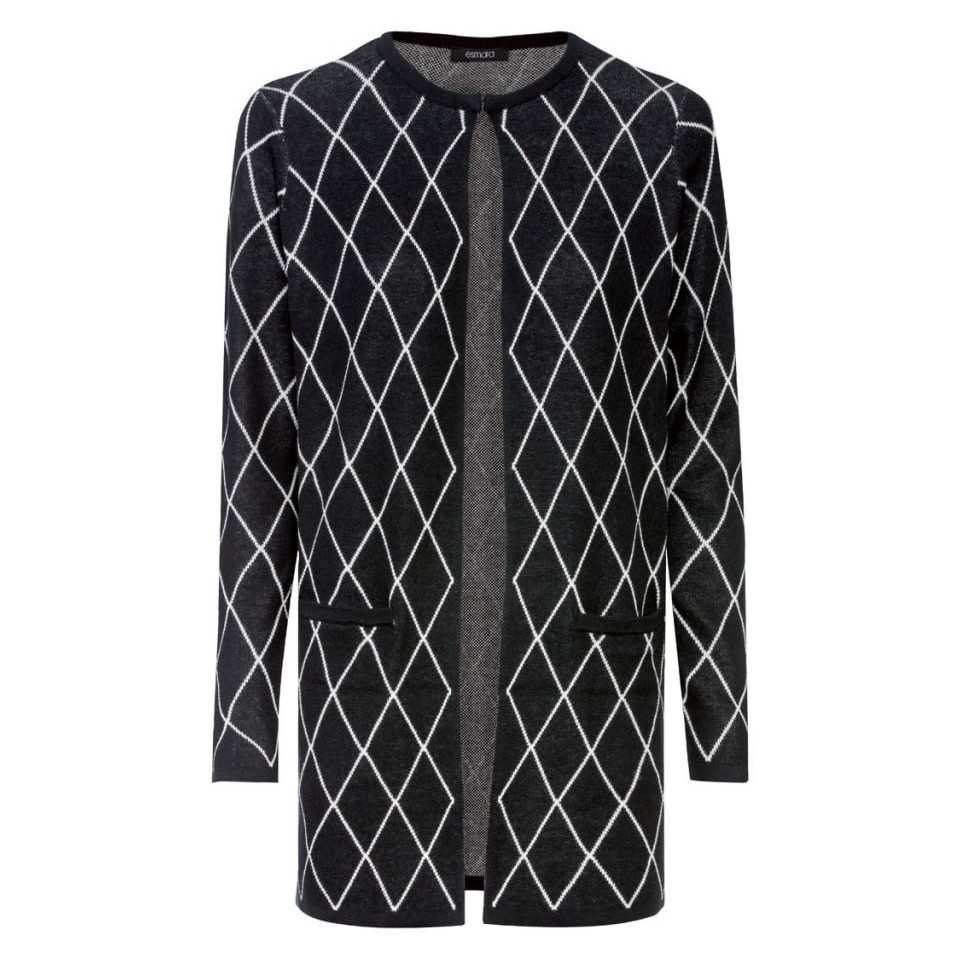 ژاکت بلند بافت ریز  زنانه مشکی و سفید اسمارا esmara آلمان سایز  XS (ارسال رایگان)