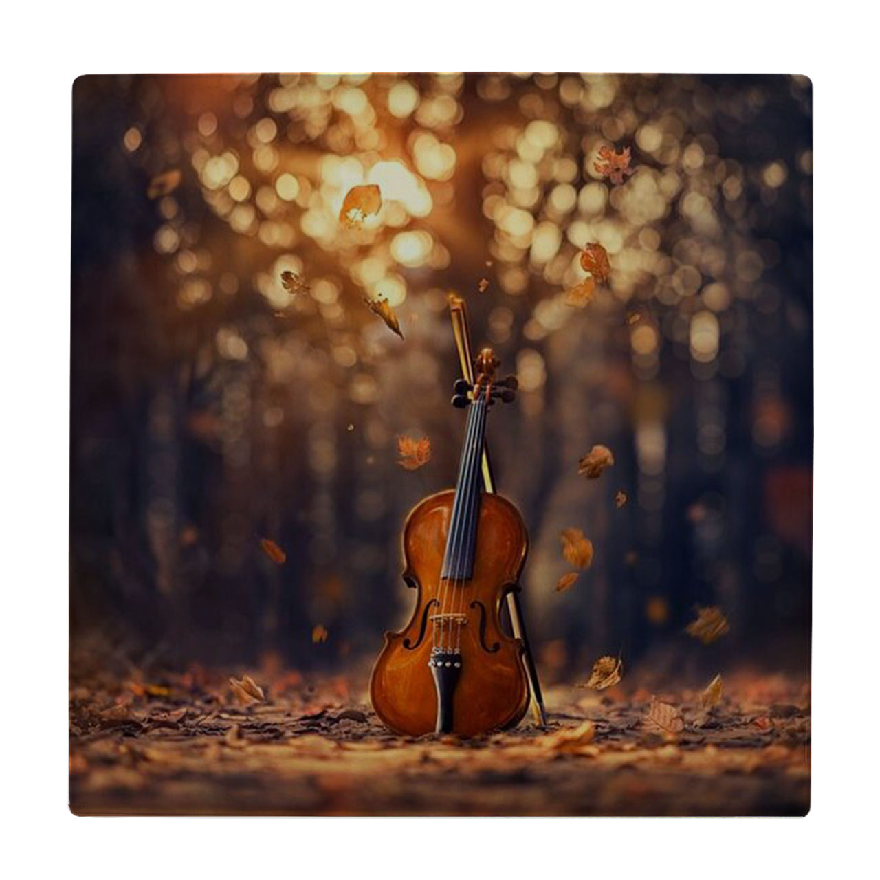 کاشی طرح ویولن و جنگل پاییزی کد WK536