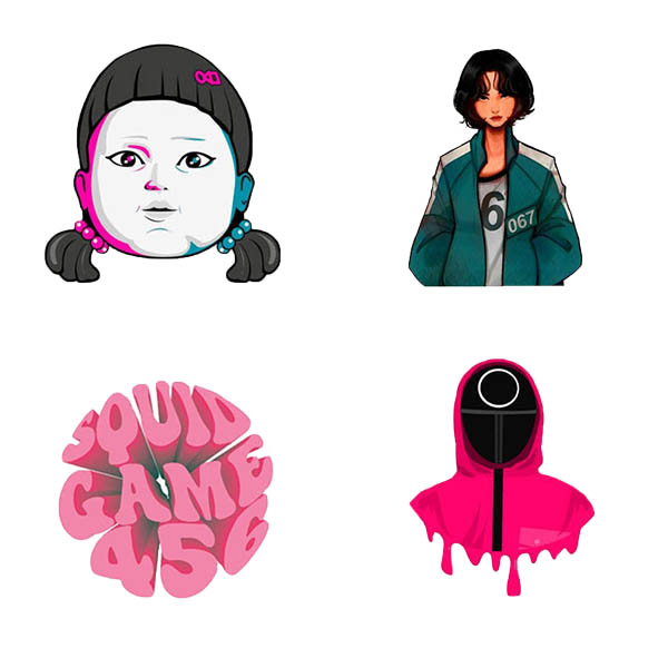  استیکر لپ تاپ طرح سریال بازی مرکب مجموعه 4 عددی