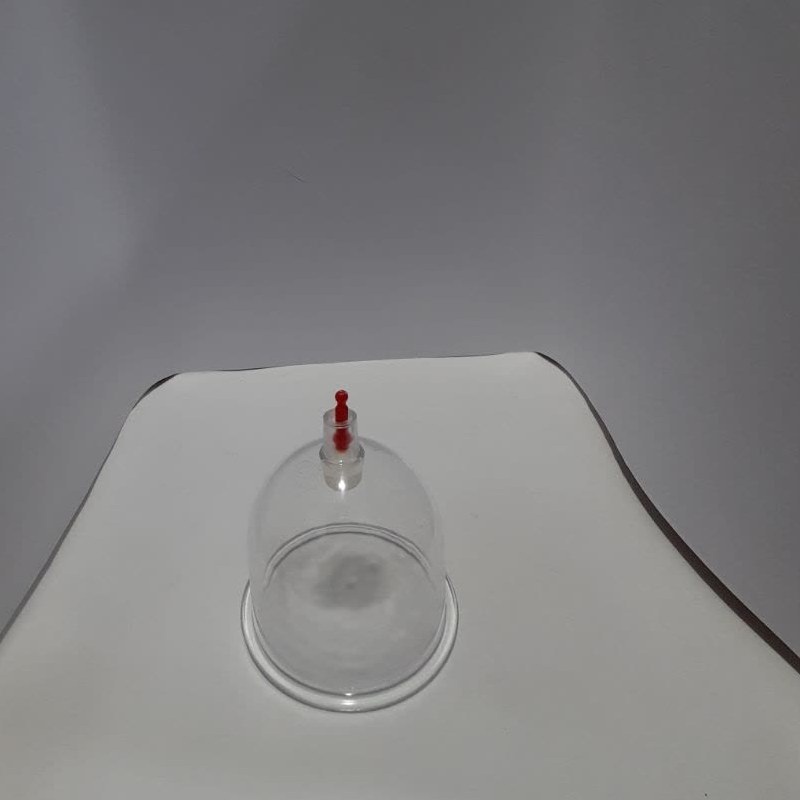 لیوان بادکش  شفاف سایز 6 سوپاپ قرمز 