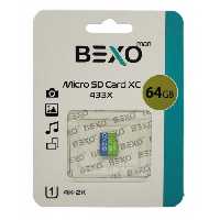 کارت حافظه Micro SD XC بکسو مدل 433X کلاس 10 استانداردUHS-IU1 سرعت 65mb ظرفیت 64 گیگابایت