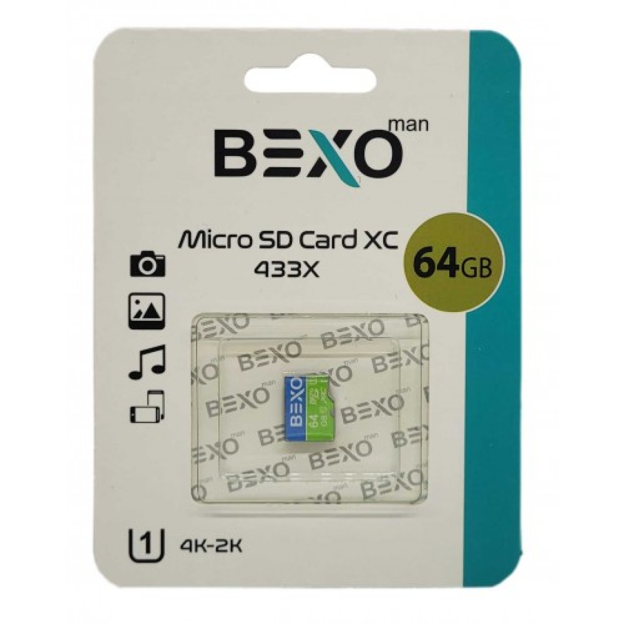 کارت حافظه Micro SD XC بکسو مدل 433X کلاس 10 استانداردUHS-IU1 سرعت 65mb ظرفیت 64 گیگابایت