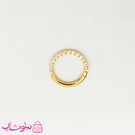 پیرسینگ بینی یا گوش پرنگین دخترانه طلایی