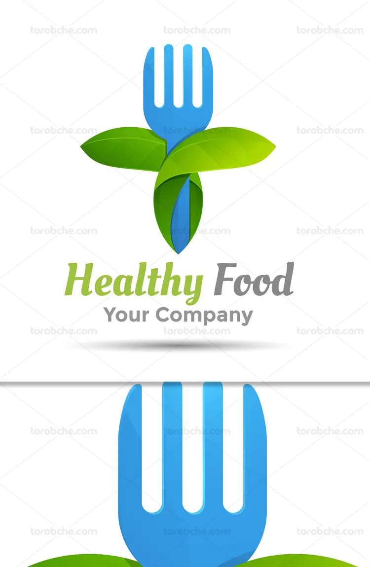 وکتور لوگوی غذای سالم | گرافیک با طعم تربچه