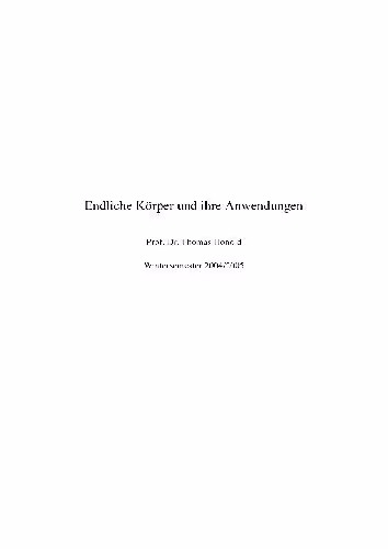 خرید و دانلود نسخه کامل کتاب Endliche Koerper und Anwendungen 001