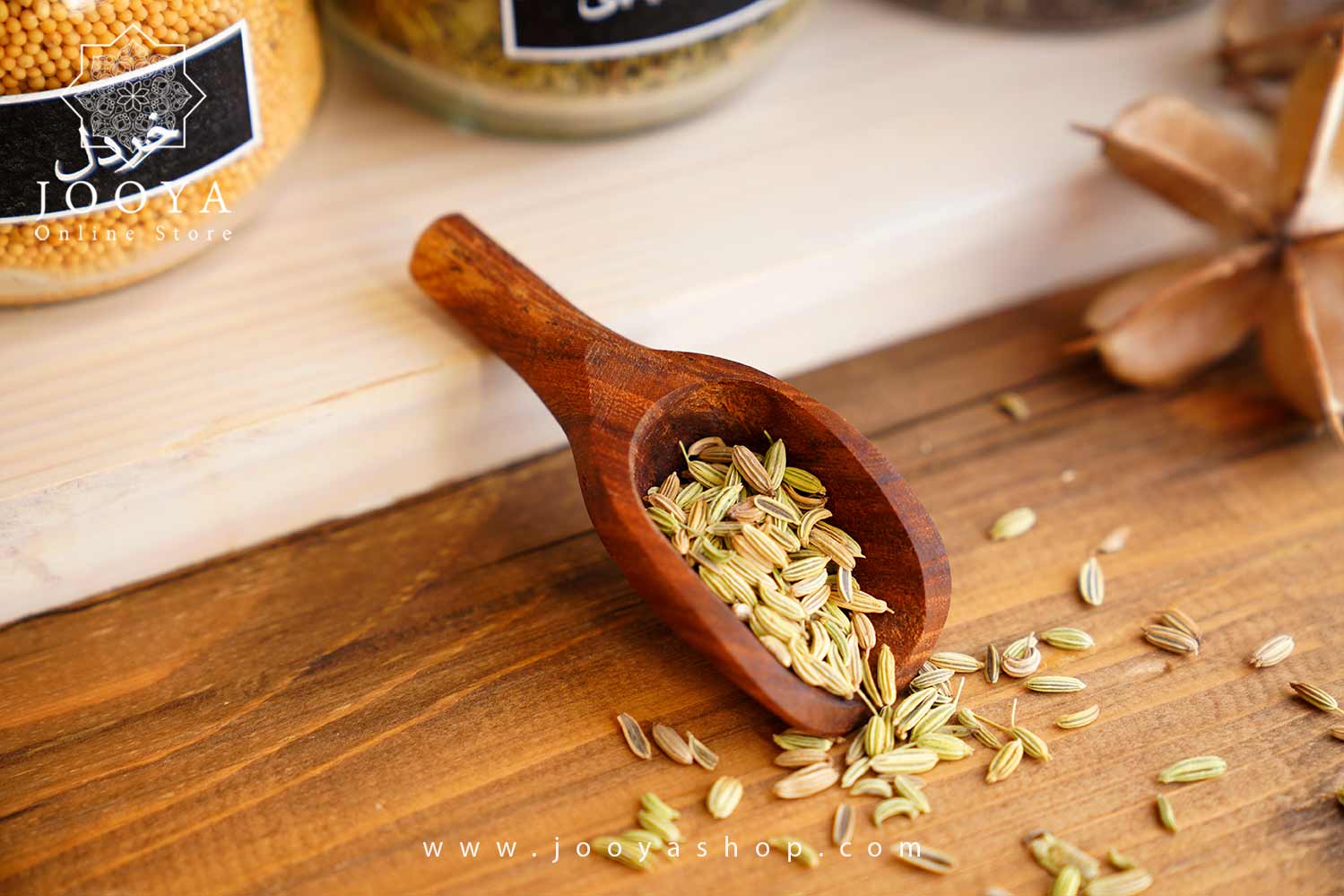 قاشق ادویه سوک کوچک گردو مدل دو