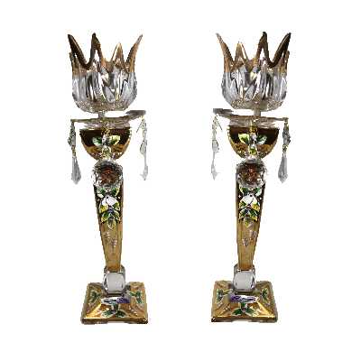 شمعدان بوهمیا مدل لاله بسته دو عددی