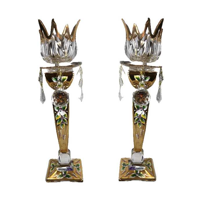 شمعدان بوهمیا مدل لاله بسته دو عددی