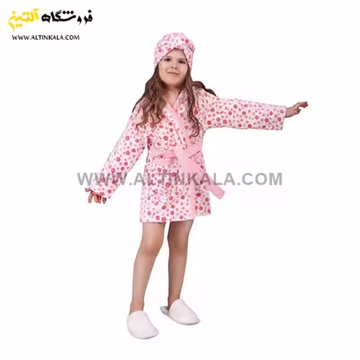 حوله پالتویی بچه گانه پودایران طرح پارادایس صورتی سایز 90