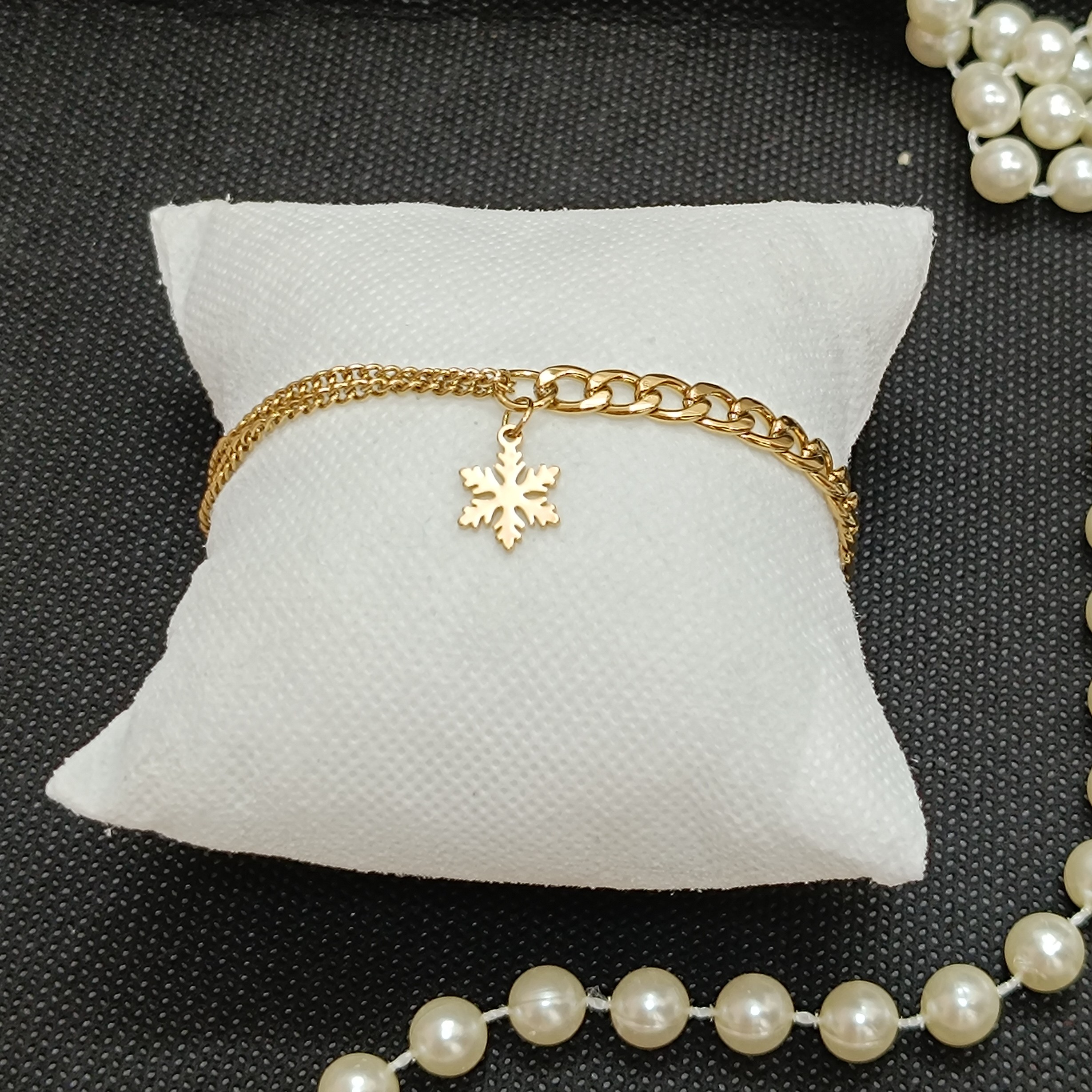 دستبند ترکیبی کارتیر و زنجیر با اویز  دونه برف