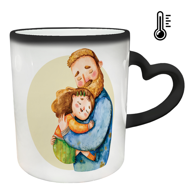 ماگ حرارتی مدل دسته قلبی طرح روز پدر کد 86