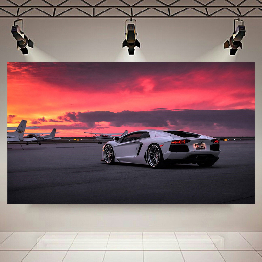 تابلو بوم طرح ماشین مدل لامبورگینی Aventador کد AR9190
