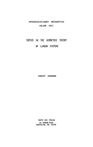خرید و دانلود نسخه کامل کتاب Topics in the geometric theory of linear systems