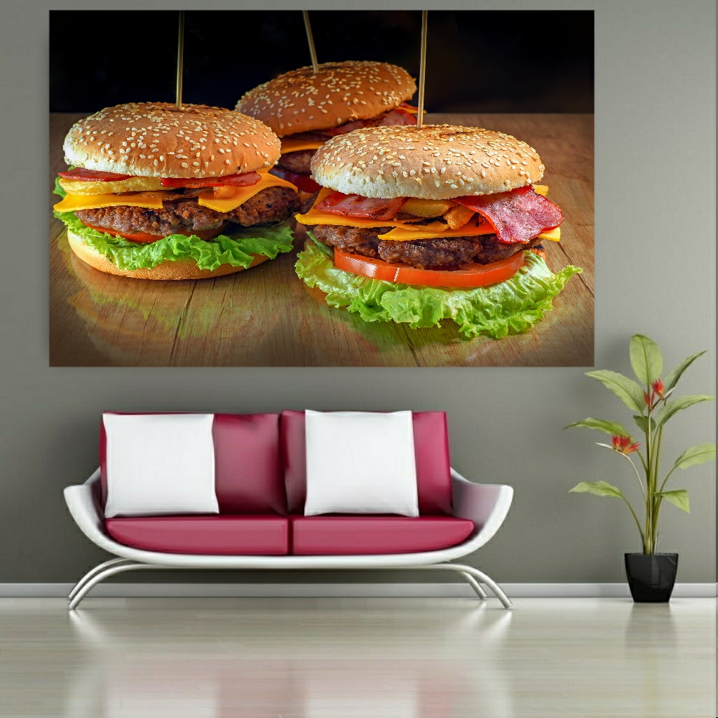 تابلو بوم طرح فست فود مدل همبرگر کد SDB1621
