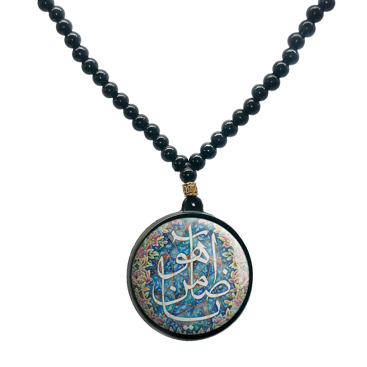 گردنبند پرمانه طرح امام رضا کد pmd.23599 مدل دو طرفه