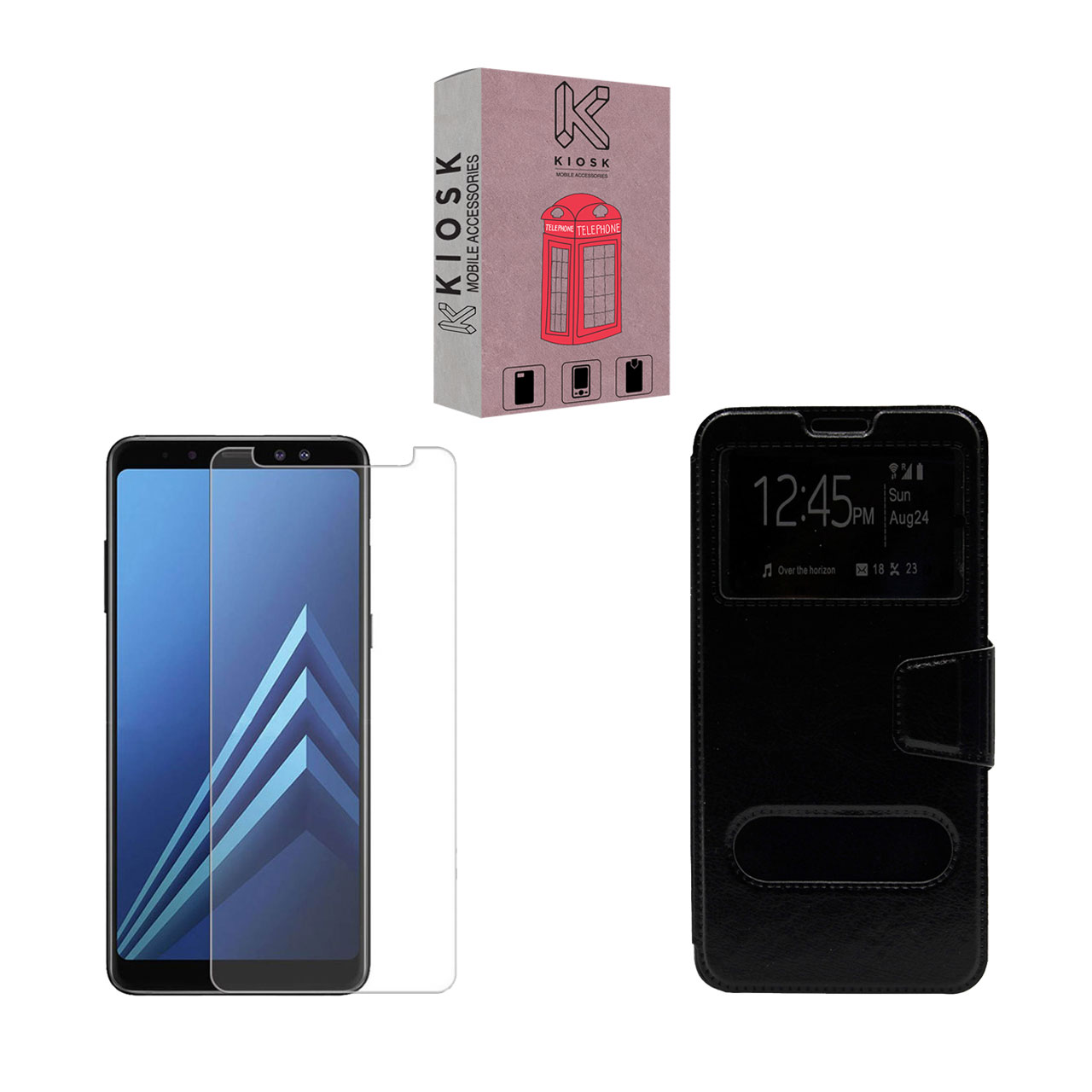 کیف کلاسوری کیوسک مدل KYSH-KGM-1 مناسب برای گوشی موبایل سامسونگ Galaxy A7 2018/A750 به همراه محافظ صفحه نمایش