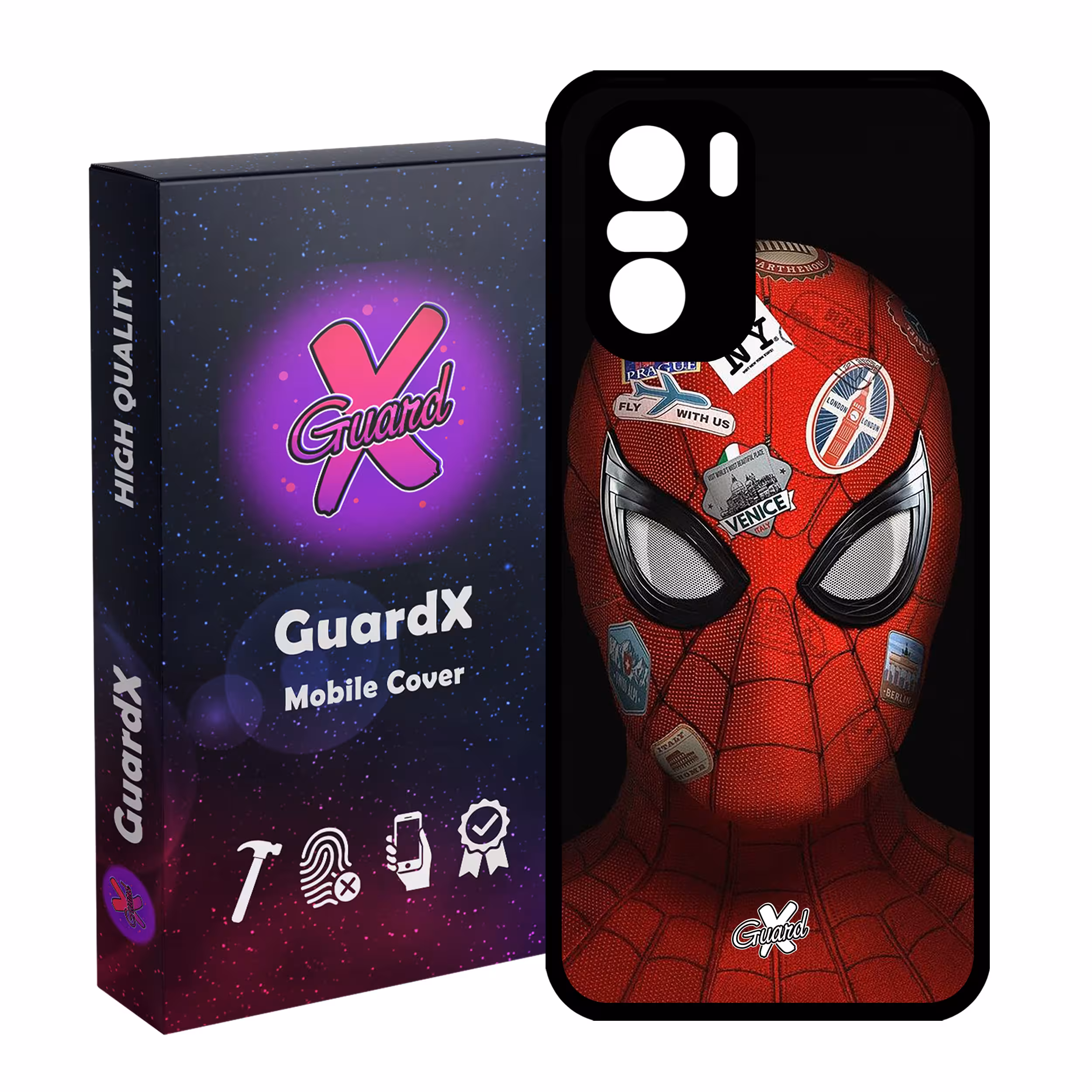 کاور گارد ایکس طرح Spider Man مدل Glass10033 مناسب برای گوشی موبایل شیائومی Poco F3/MI 11X/MI 11X Pro/Redmi K40/K40 Pro