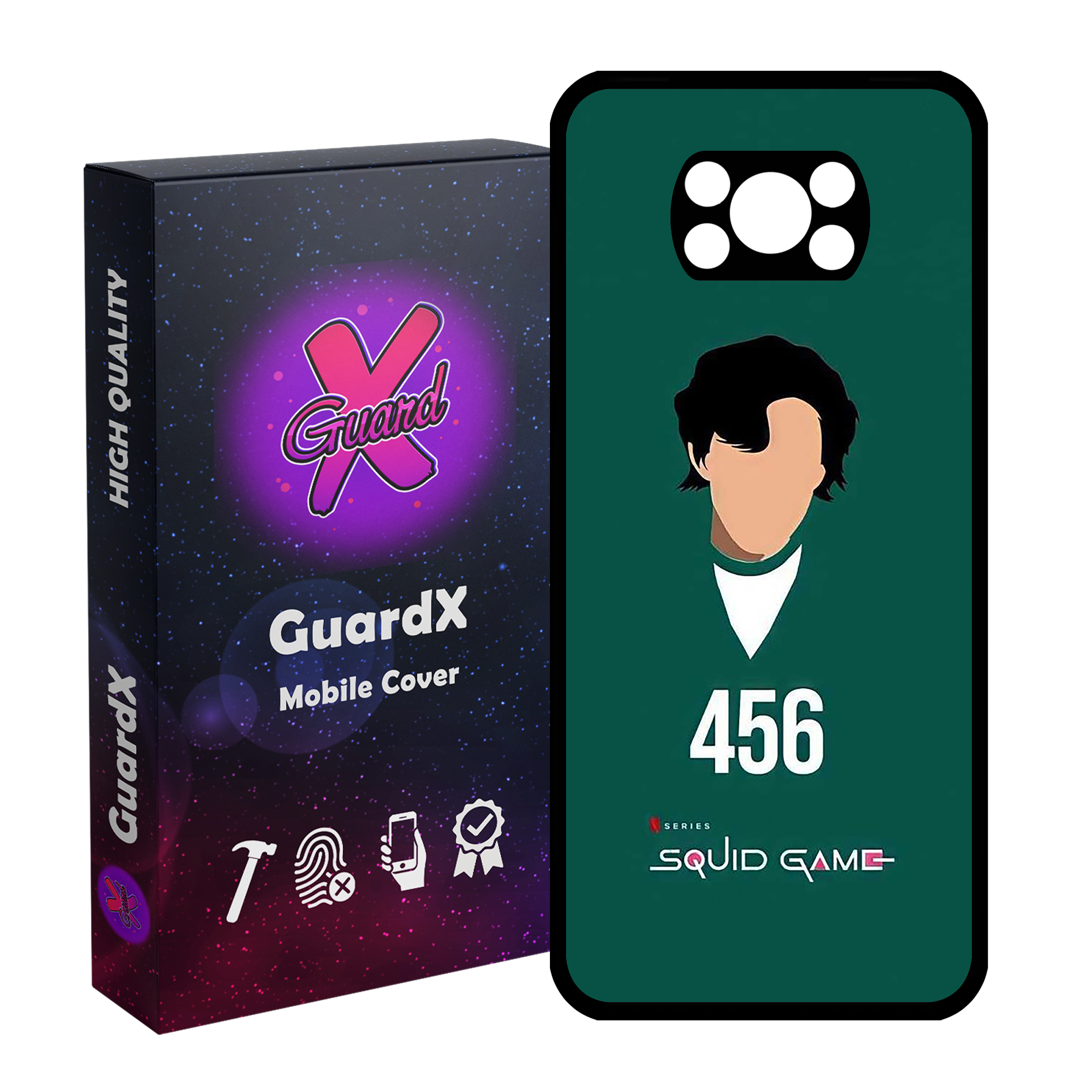 کاور گارد ایکس طرح Squid Game مدل Glass10406 مناسب برای گوشی موبایل شیائومی Poco X3 / Poco X3 NFC / Poco X3 Pro