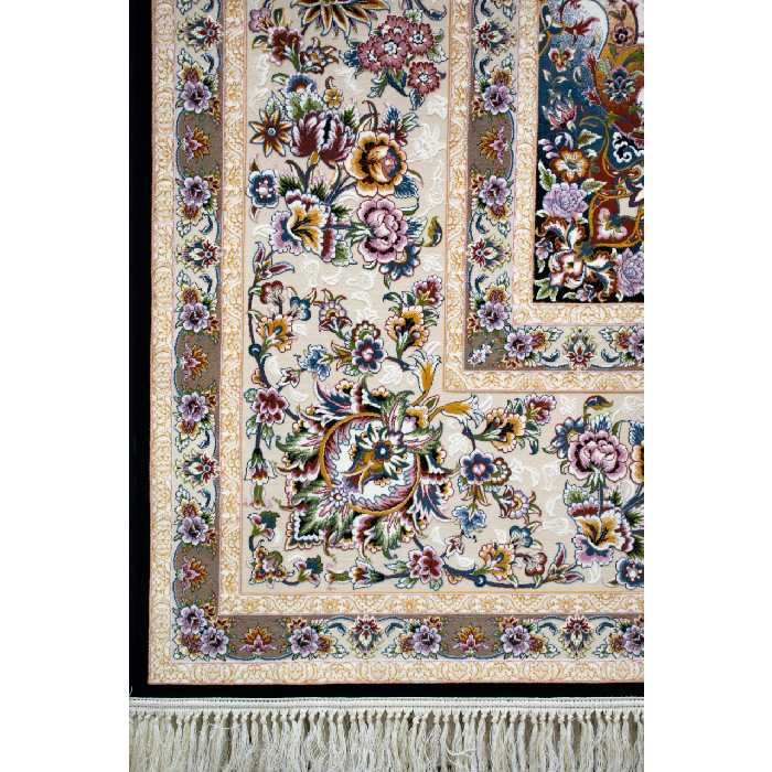 فرش ماشینی افرند کد 2234 زمینه سرمه‌ای