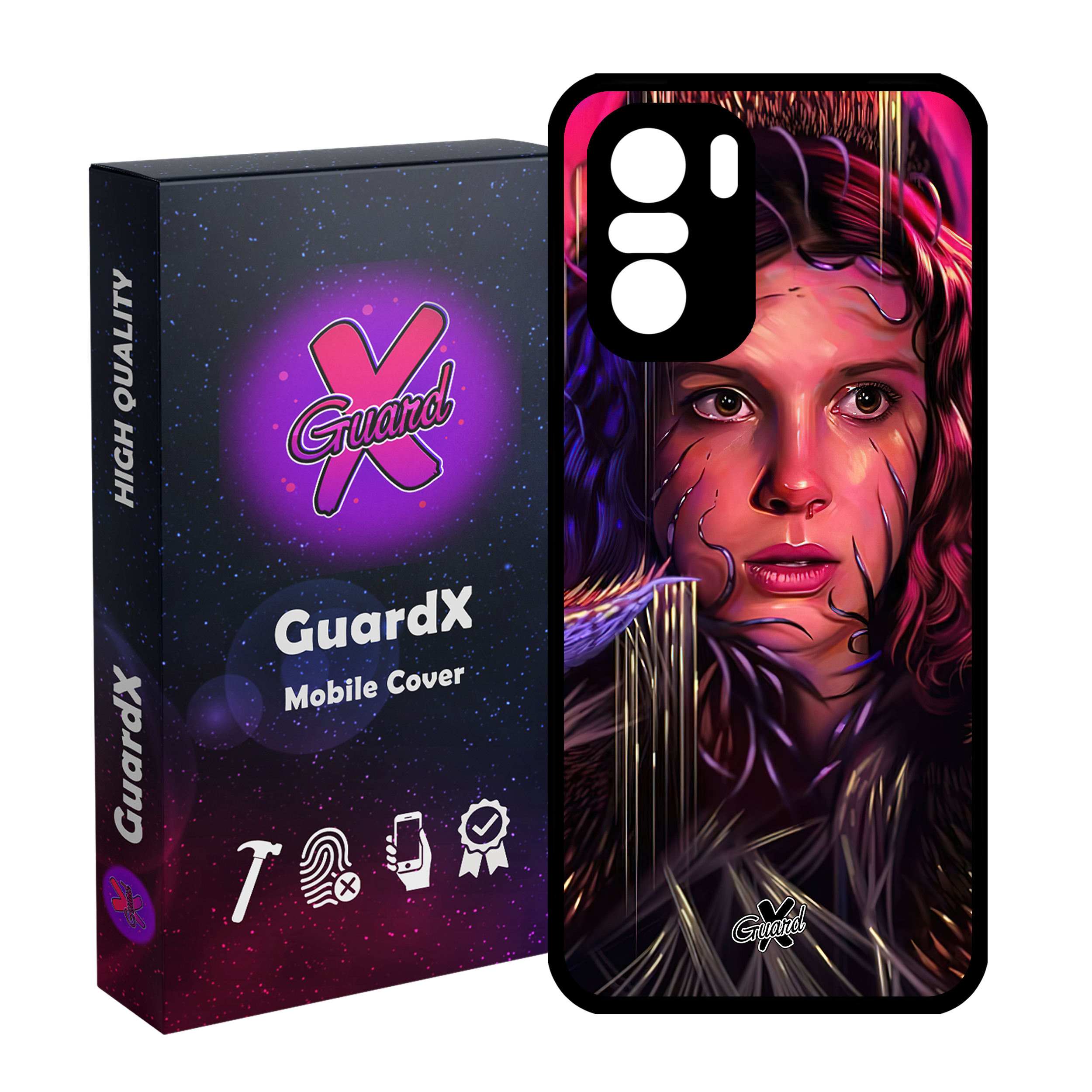 کاور گارد ایکس طرح Stranger Things مدل Glass10462 مناسب برای گوشی موبایل شیائومی Poco F3/MI 11X/MI 11X Pro/Redmi K40/K40 Pro