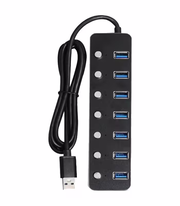 هاب 7 پورت USB 3.0 کلید دار کی نت مدل K-NET K-HUAMH10P7
