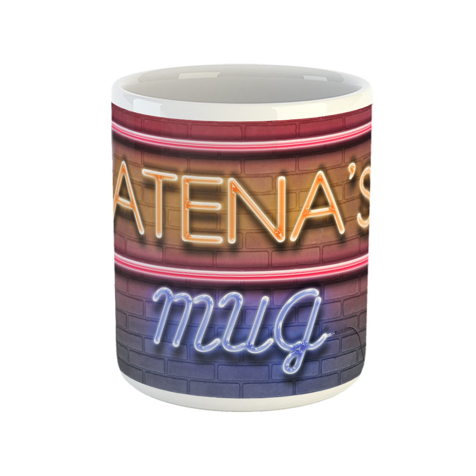 ماگ طرح تابلو نئون مدل آتنا