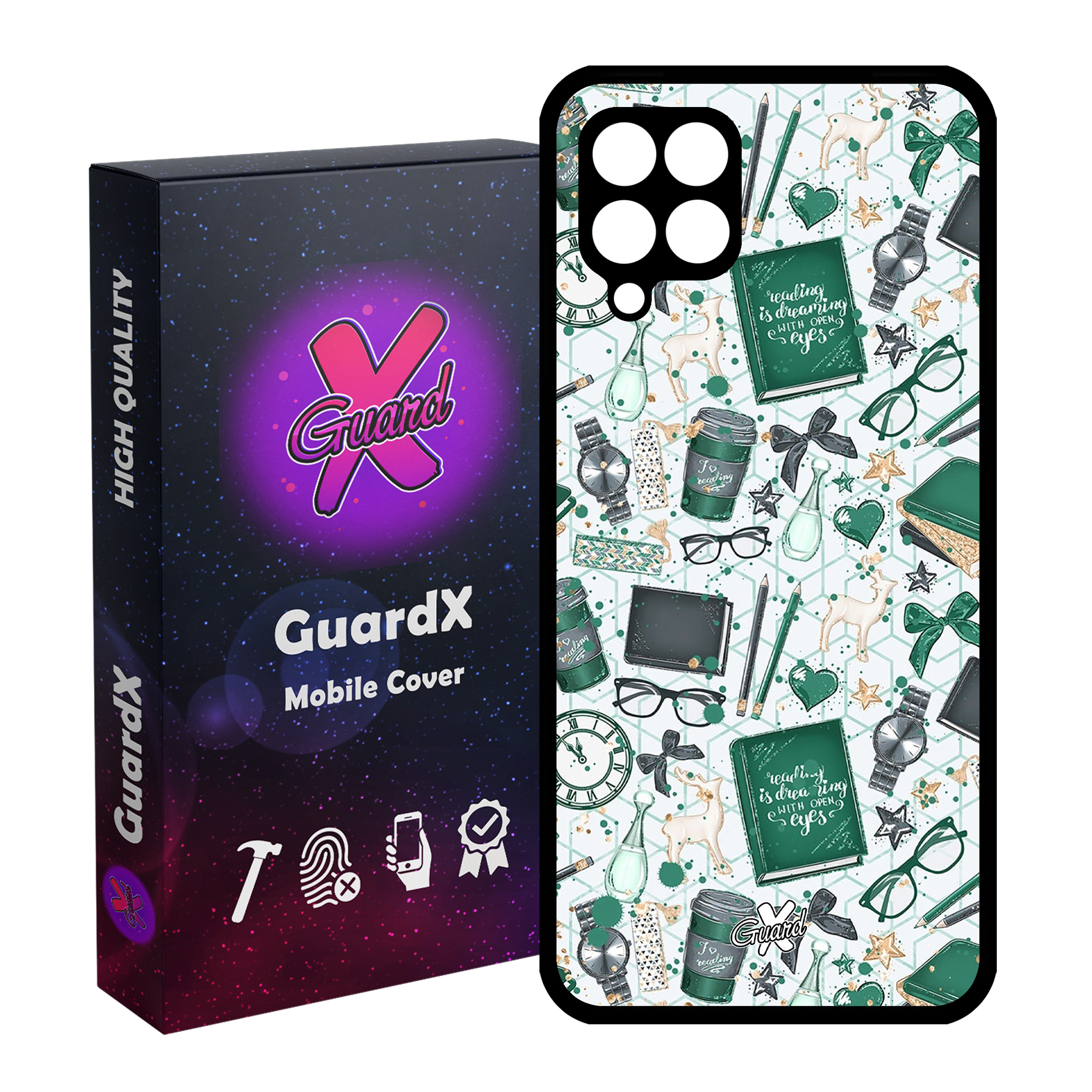 کاور گارد ایکس طرح کتاب مدل Glass10289 مناسب برای گوشی موبایل سامسونگ Galaxy A22 4G