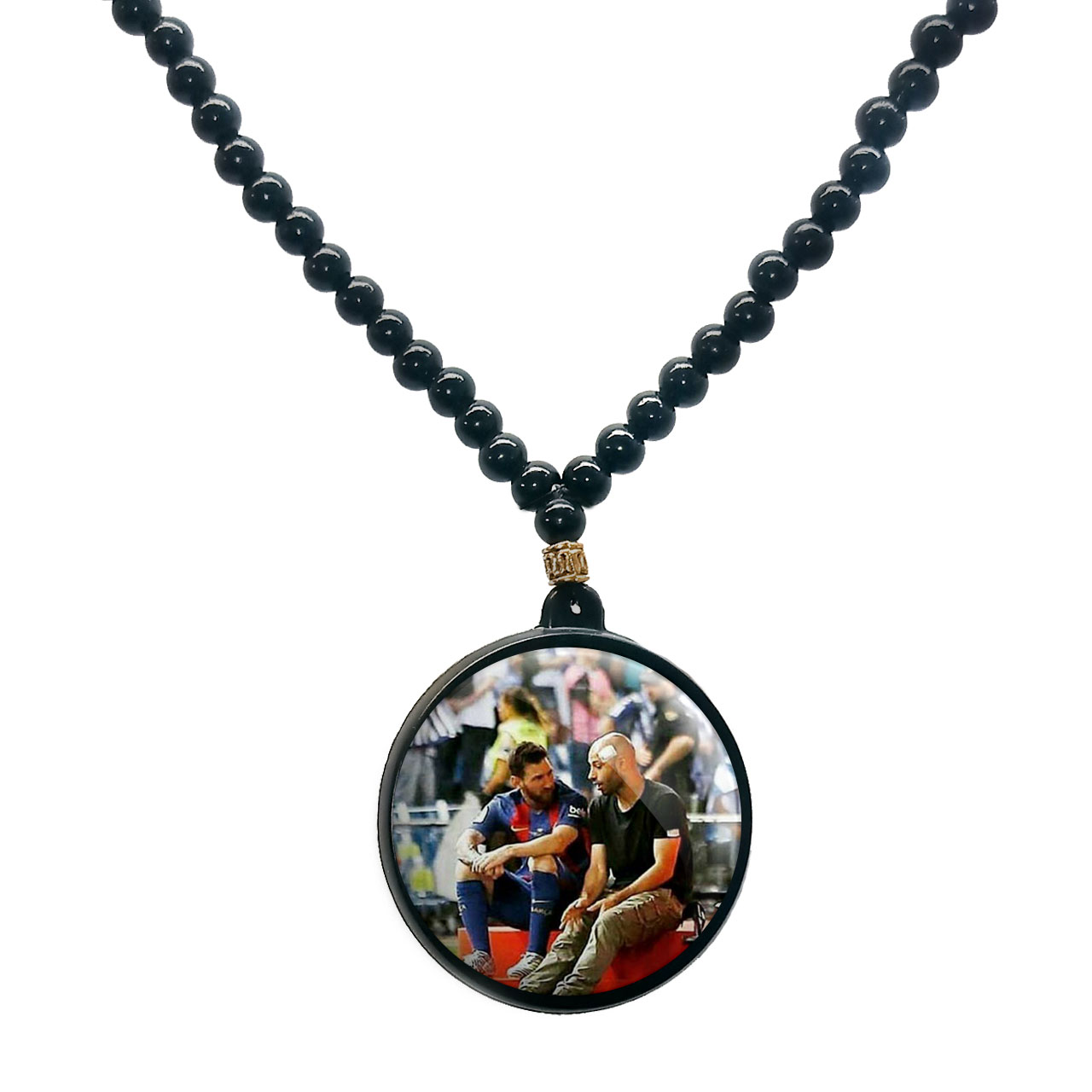 گردنبند پرمانه طرح مسی کد pmd.8682 مدل دو طرفه