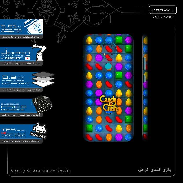 برچسب پوششی ماهوت مدل Candy Crush Game Series-FullSkin مناسب برای گوشی موبایل نوکیا 3.4