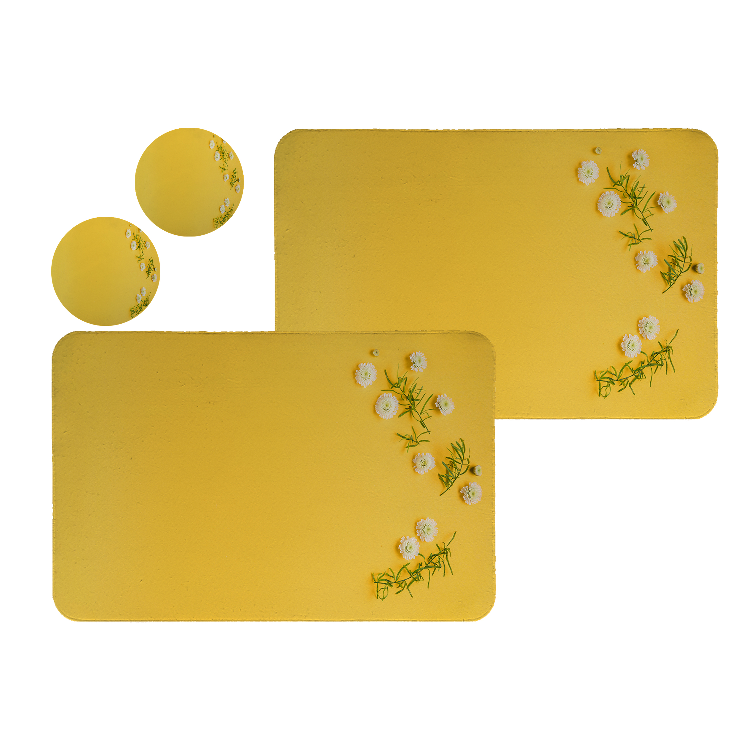 زیربشقابی طرح شکوفه کد 8486 مجموعه 2عددی همراه زیر لیوانی