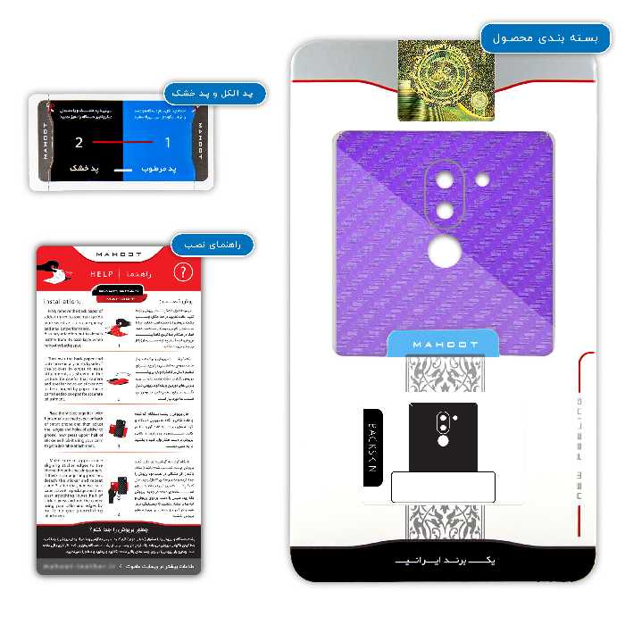 برچسب پوششی ماهوت مدل Purple-Fiber مناسب برای گوشی موبایل آنر 6X