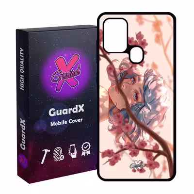 کاور گارد ایکس طرح Girl مدل Glass10007 مناسب برای گوشی موبایل سامسونگ Galaxy A21s