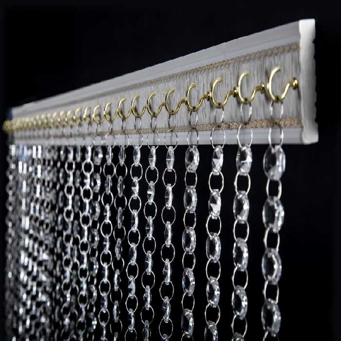 پرده آریا کریستال مدل کوتاه و بلند سایز 120x300 سانتی متر