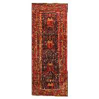 فرش دستبافت کناره طول سه متری مدل نقشه بلوچ  کد 33.1863