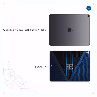 برچسب پوششی ماهوت مدل BUGATTI مناسب برای تبلت اپل iPad Pro 12.9 (GEN 3) 2018 A1895