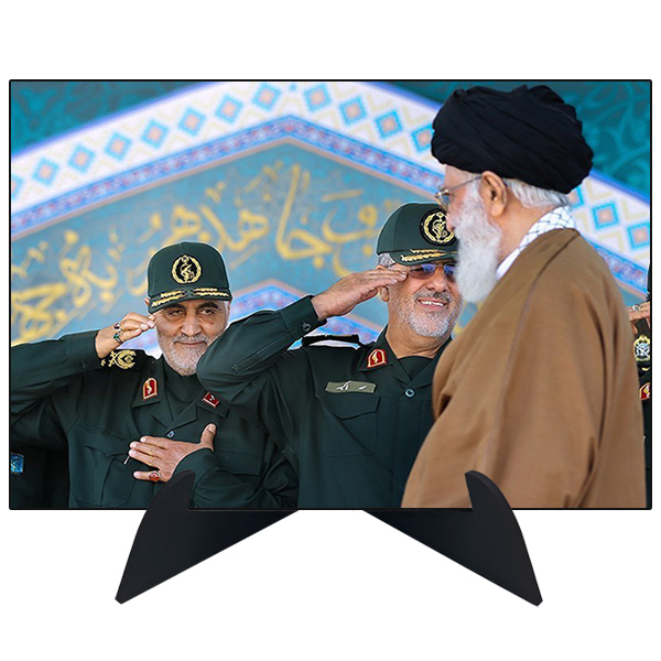 تابلو شاسی رومیزی طرح شهید سردار قاسم سلیمانی و ایت الله خامنه ای مدل AG-218