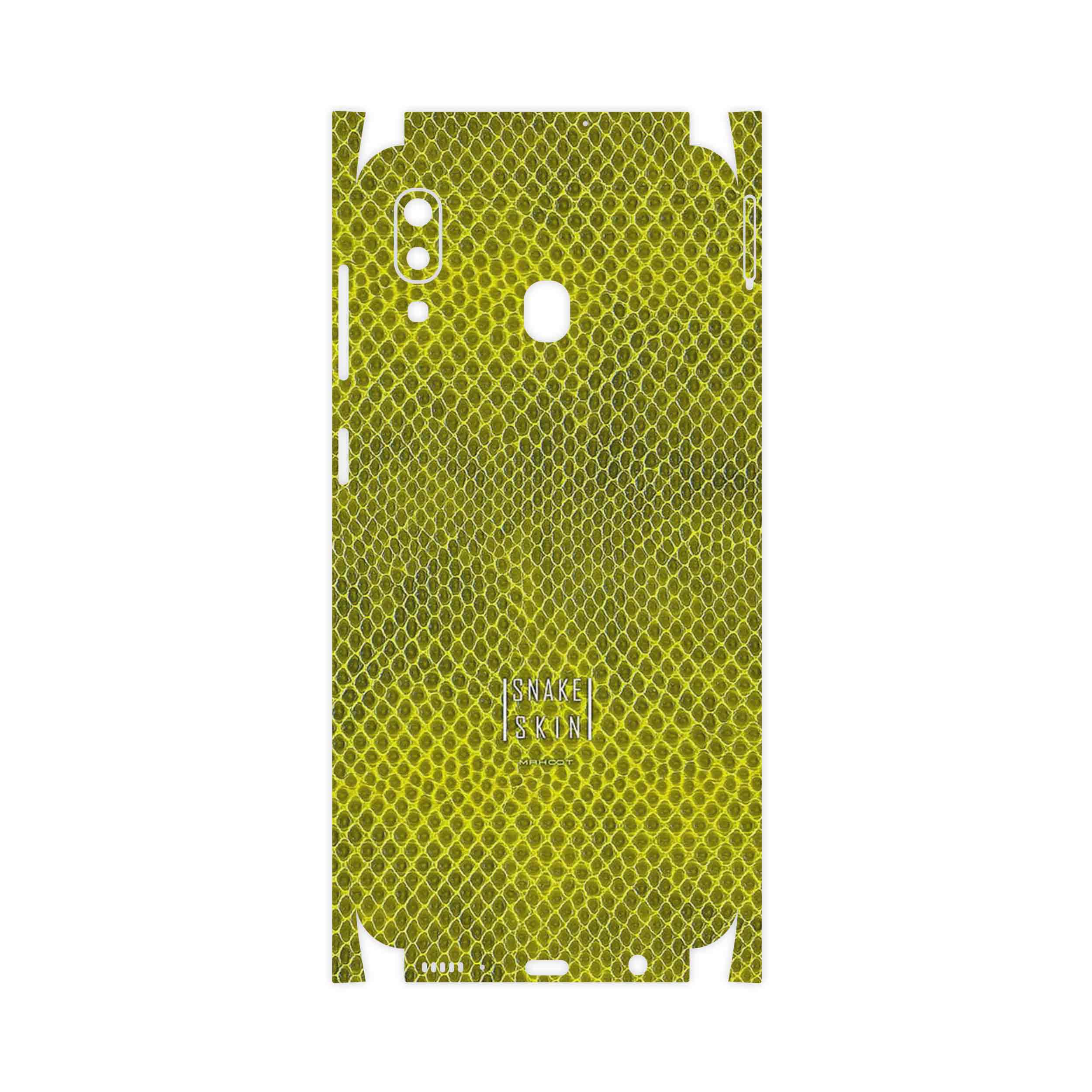 برچسب پوششی ماهوت مدل Yellow Snake Skin-FullSkin مناسب برای گوشی موبایل سامسونگ Galaxy A20
