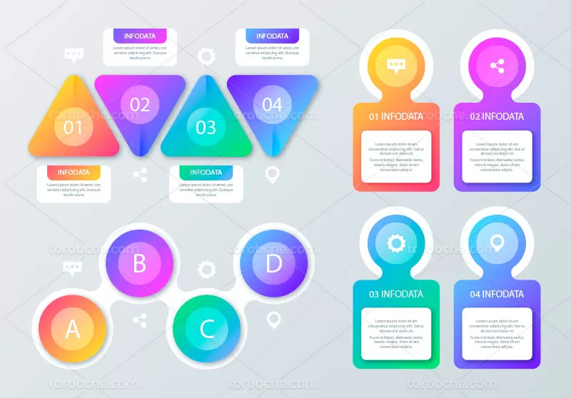فایل وکتور اینفوگرافیک خلاقانه | گرافیک با طعم تربچه