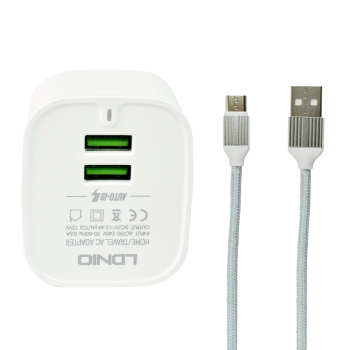 شارژر 2پورت باکابل میکرو LDNIO A201 - یاسین کامپیوتر