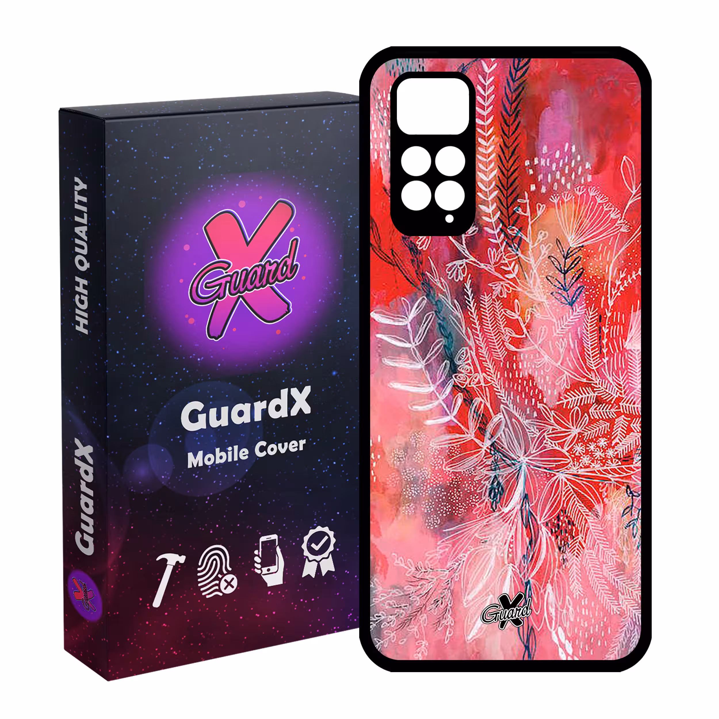 کاور گارد ایکس طرح گل مدل Glass10282 مناسب برای گوشی موبایل شیائومی Redmi Note 11S/ Note 11 4G