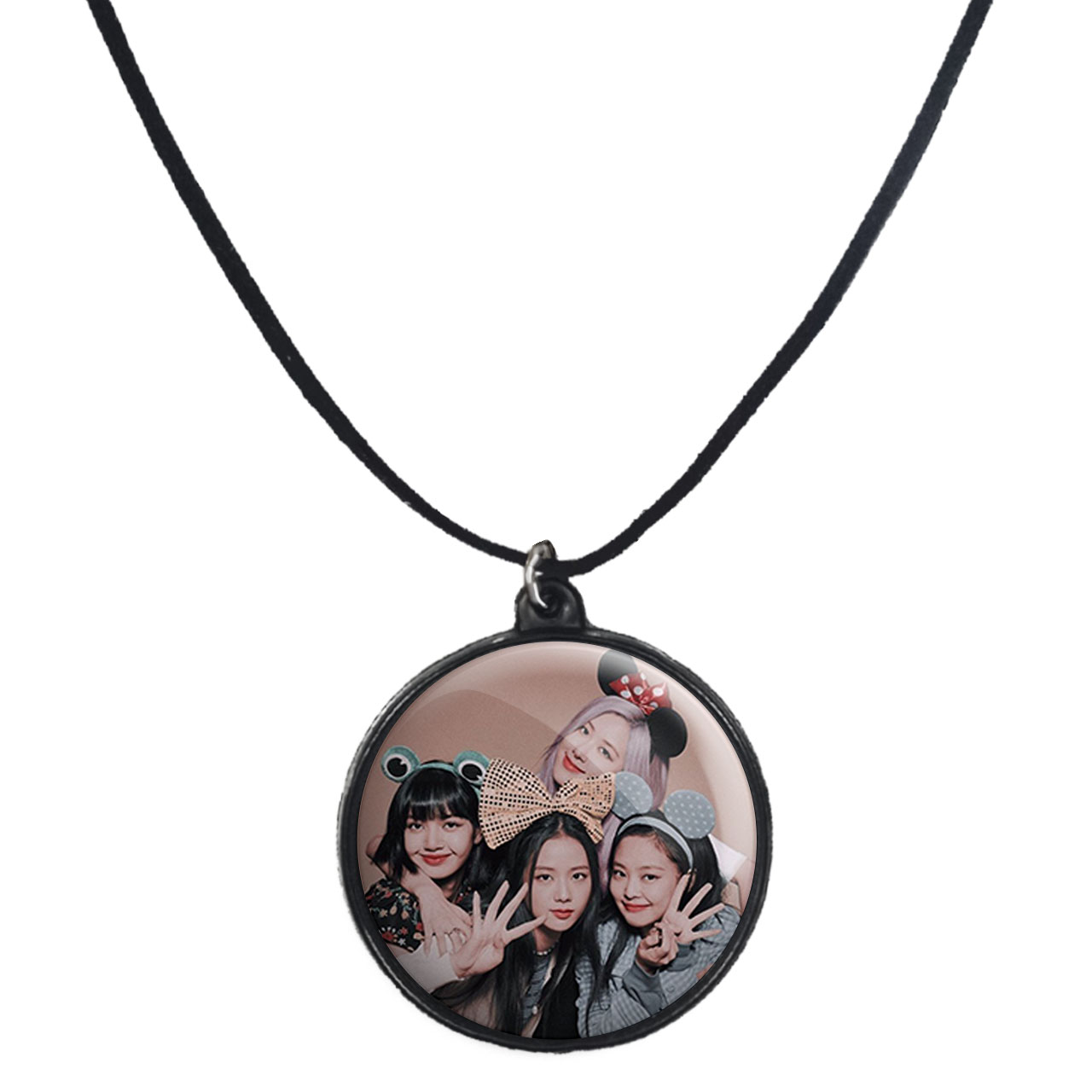 گردنبند پرمانه طرح بلک پینک کد pmb.17790 مدل دو طرفه