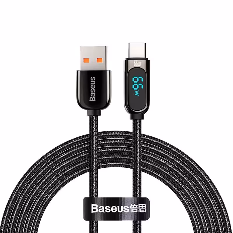 کابل تبدیل USB به USB-C باسئوس مدل Display Fast Charging-66w طول 2 متر