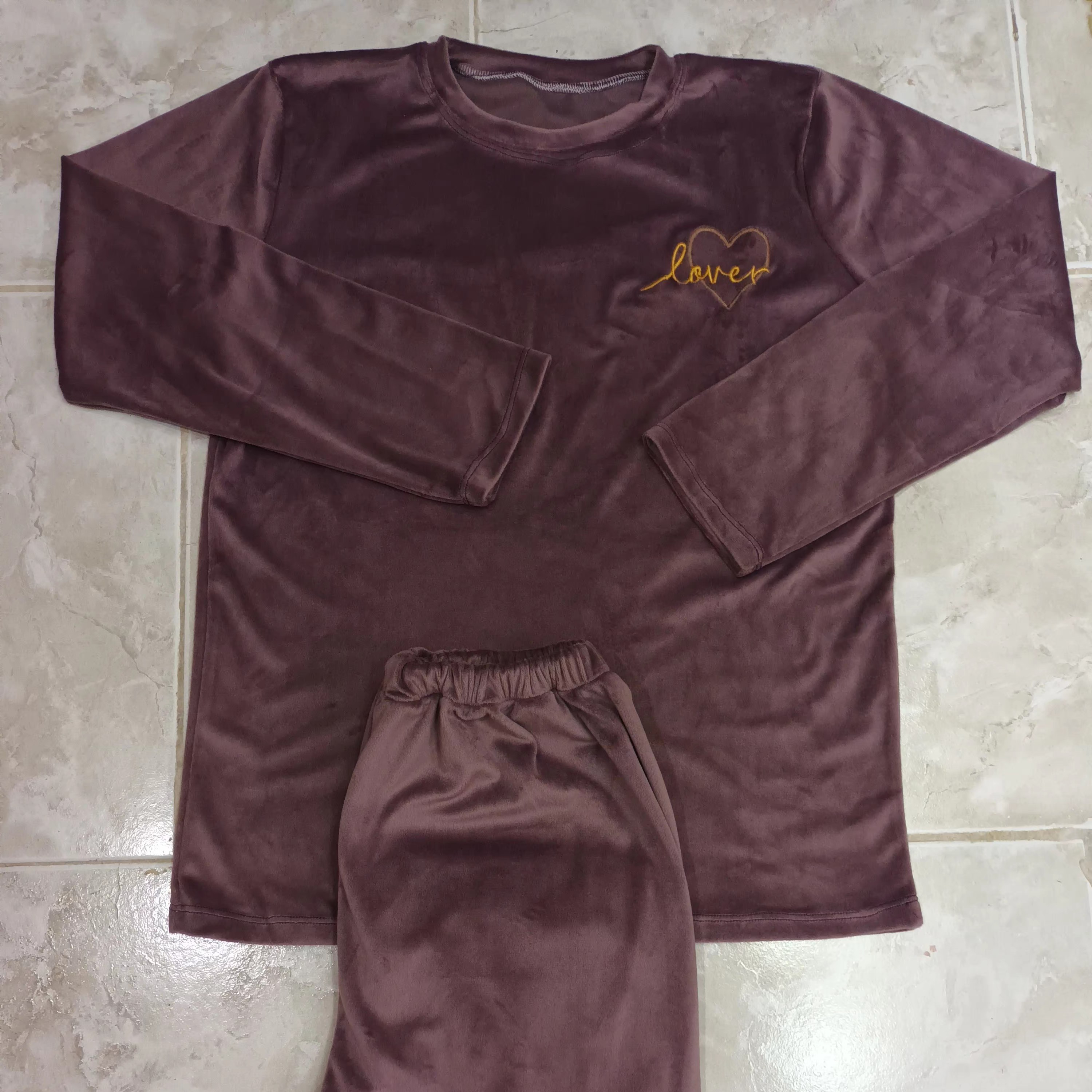 بلوز و شلوار آستین بلند مخمل زنانه و دخترانه