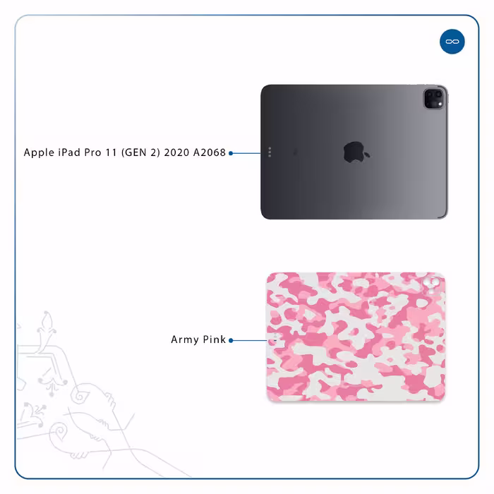 برچسب پوششی ماهوت مدل Army-Pink مناسب برای تبلت اپل iPad Pro 11 (GEN 2) 2020 A2068