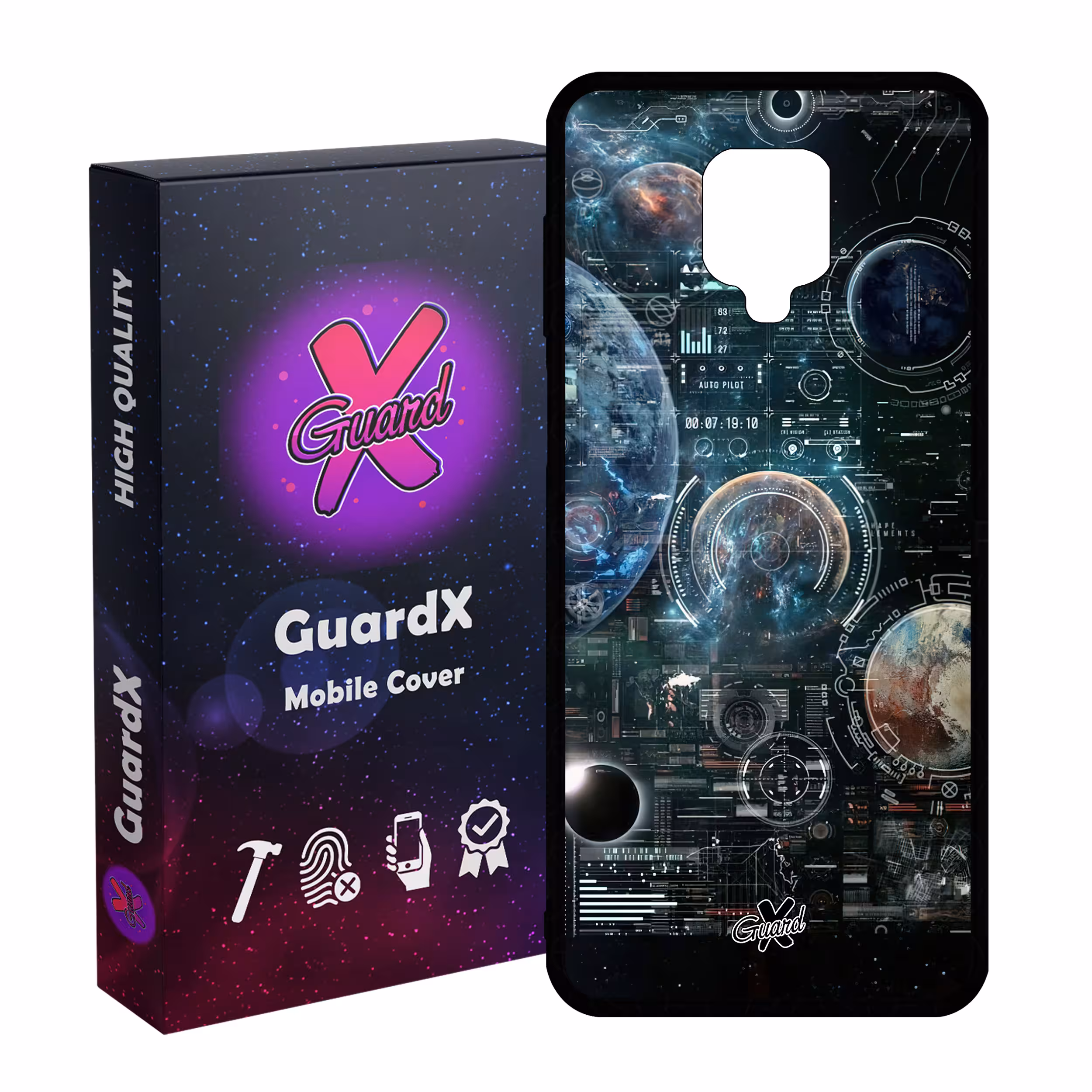 کاور گارد ایکس طرح فضا مدل Glass10512 مناسب برای گوشی موبایل شیائومی Redmi Note9 Pro/Note 9 Pro Max/Redmi Note 9S/MI Poco M2 Pro