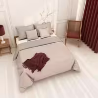 ست رو تختی دونفره طرح مینیمال ساده صورتی و طوسی برند دلین