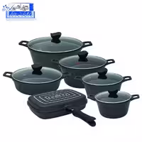 سرویس قابلمه چدن گرانیت نالینو 12 پارچه