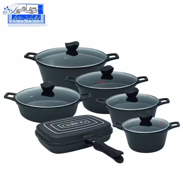 سرویس قابلمه چدن گرانیت نالینو 12 پارچه
